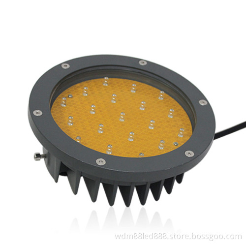 Foggy area yellow flashing solar traffic warning light
